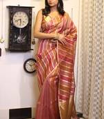 multicolor hand woven silk blend saree