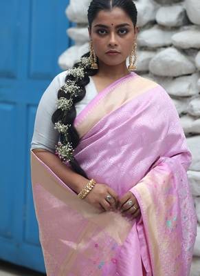 mauve hand woven katan silk blend zari woven all seasons sarees 3