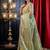 green woven silk blend cotton saree
