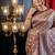 brown woven silk blend blend saree