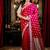 magenta woven silk blend blend saree