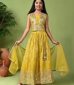 gold embroidered lehenga choli with dupatta