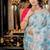 blue woven silk blend blend saree