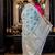 blue woven silk blend blend saree