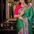 green woven silk blend blend saree