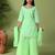 green embroidered georgette kurta palazzo set
