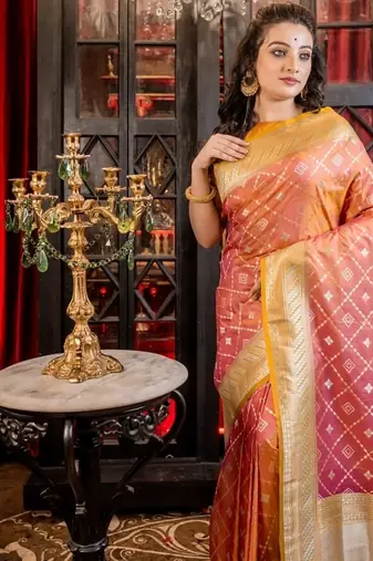 yellow woven silk blend blend zari woven all seasons sarees