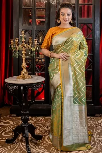 multicolor woven silk blend blend saree