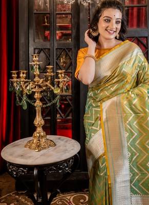 multicolor woven silk blend blend zari woven all seasons sarees 2