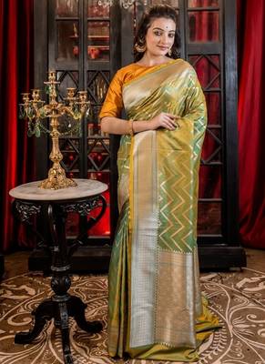 multicolor woven silk blend blend zari woven all seasons sarees 3