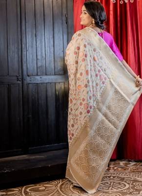 white woven silk blend blend zari woven all seasons sarees 4