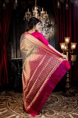 grey woven silk blend blend zari woven all seasons sarees 4
