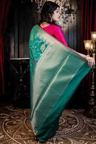 multicolor woven silk blend blend zari woven all seasons sarees