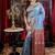 blue woven silk blend blend saree