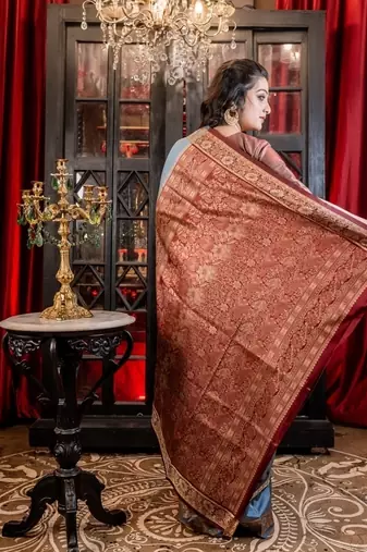 blue woven silk blend blend banarasi silk blend all seasons sarees