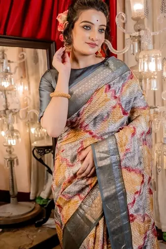 multicolor woven chanderi banarasi silk blend all seasons sarees