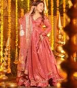 Pink Embroidered Maxi Set