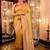 yellow woven matka silk blend saree