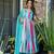 Sky blue Embroidered Rayon Anarkali Suit Set