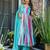 Sky blue Printed Cotton Anarkali Suit Set