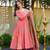 Pink Cotton Embroidered Anarkali Suit Set
