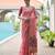 Baby pink premium soft chanderi cotton saree with resham flower weaving & contrast blouse