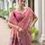 Baby pink premium soft chanderi cotton saree with resham flower weaving & contrast blouse