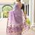 Light purple premium soft chanderi cotton saree with resham flower weaving & contrast blouse