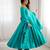 teal chanderi silk anarkali gown dupatta