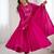 magenta chanderi silk anarkali gown dupatta