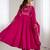 magenta chanderi silk anarkali gown dupatta