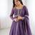 purple crunchy silk anarkali gown with dupatta and pant