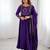 purple roman chanderi silk anarkali set with dupatta and pant