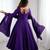 purple roman chanderi silk anarkali set with dupatta and pant