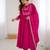 magenta chanderi silk anarkali gown dupatta