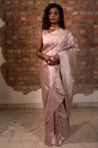grey woven katan silk blend zari woven all seasons sarees
