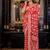red woven georgette saree