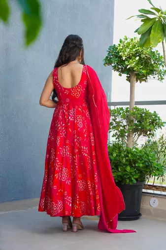 Rani Noor Muslin Embroidered Anarkali Suit Set