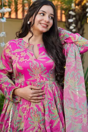 Pink Embroidered Silk Sharara & Kurta Set