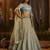 turquoise organza lehenga set with choli and dupatta