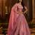 pink organza embroidered lehenga set with choli and dupatta