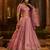 pink organza embroidered lehenga set with choli and dupatta