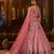 pink organza embroidered lehenga set with choli and dupatta