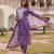 Lavender color simmer silk fabric designer embroidered heavy ceremonial wear salwar kameez