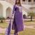 Lavender color simmer silk fabric designer embroidered heavy ceremonial wear salwar kameez