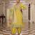 Yellow color cotton silk fabric designer embroidered heavy ceremonial wear salwar kameez
