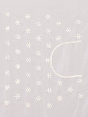 Off white  color resham & sequins work georgette saree 5