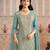 Sky embroidered viscose semi-stitched pakistani salwar suit