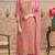 Peach embroidered viscose semi-stitched pakistani salwar suit