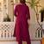 Maroon  Rayon Embroidery Work Straight Kurta Pant and Dupatta Set